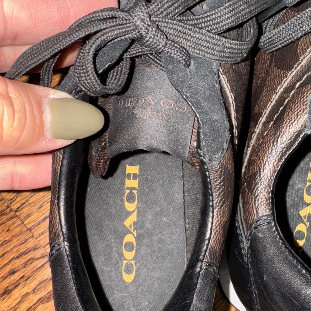 NEVER WORN COACH Signature Brown & Black Sneakers - Picture 6 of 8